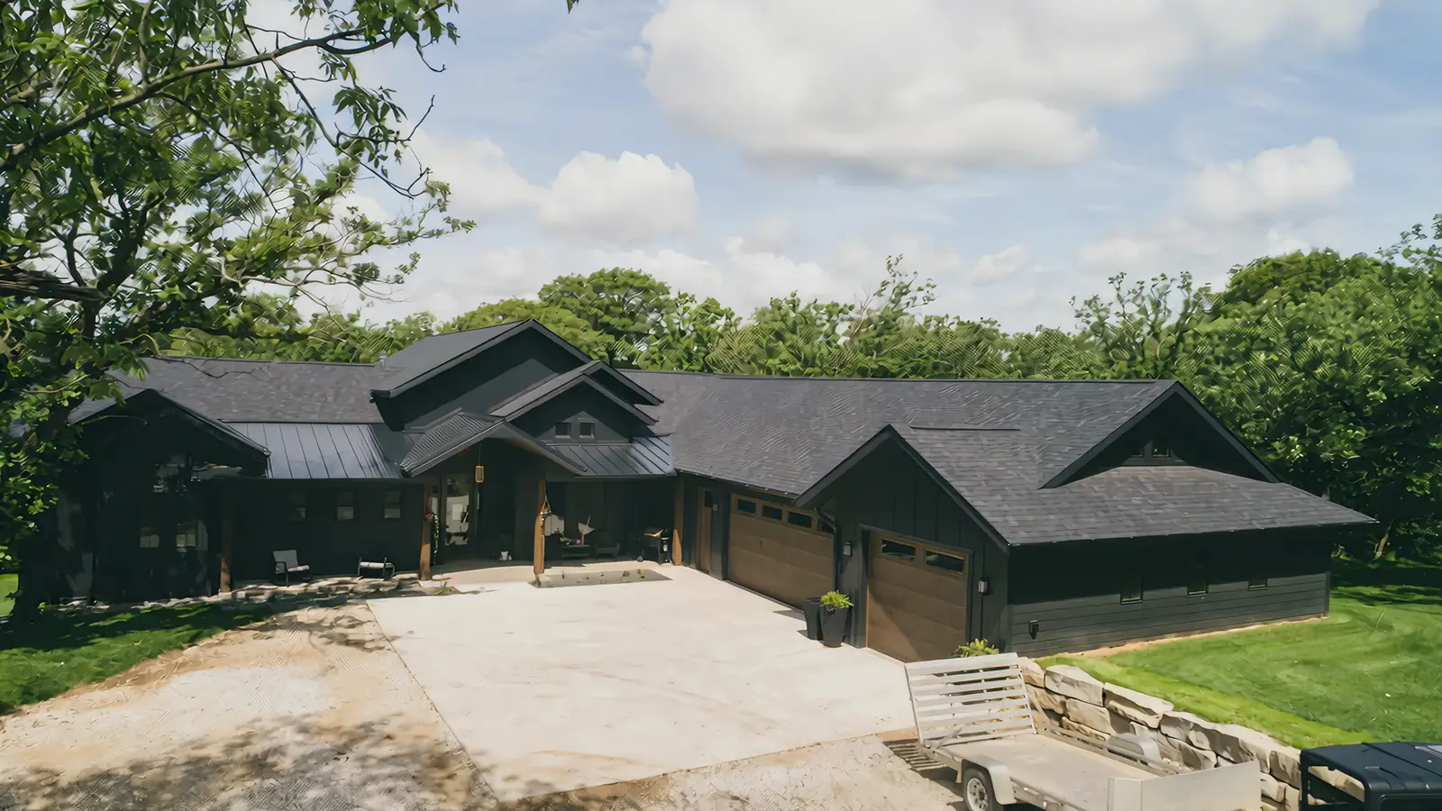 After: new dark architectural shingle roof