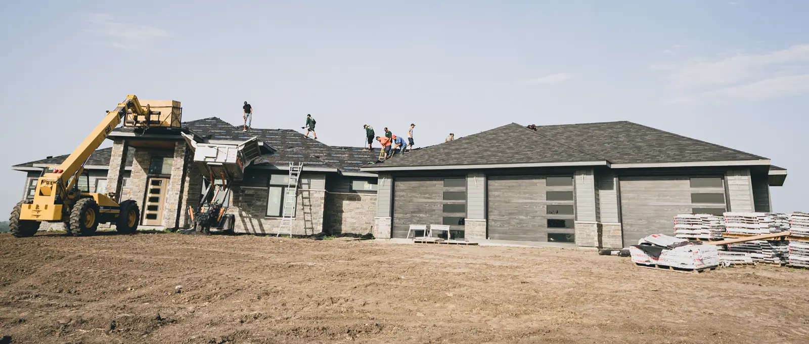 Roof install in progress